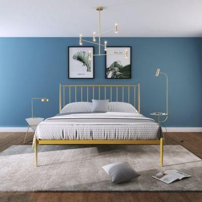 Modern Luxury Metal Frame King Size Bed for Home Furniture