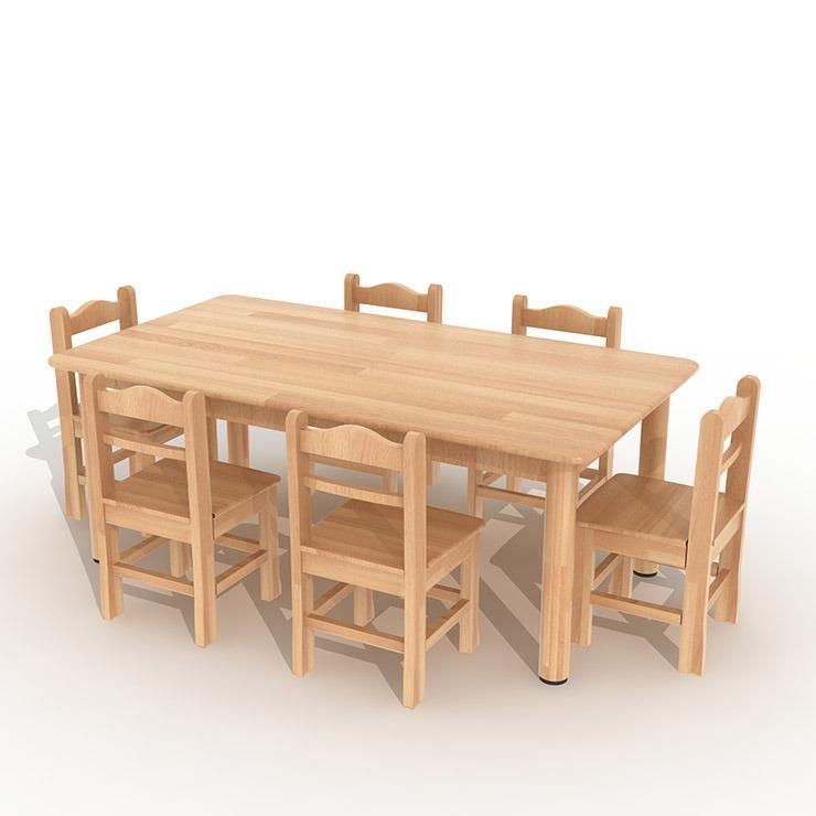 Round Solid Beech Table Children Furniture 60*60cm