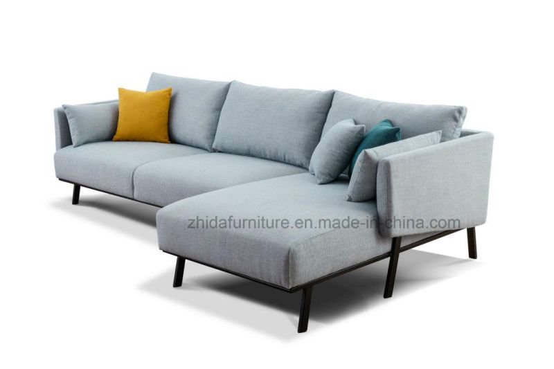 Chinese Blue Sofa Nordic Furniture L-Shaped Sectional Sofa Set