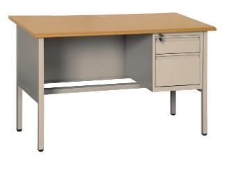 Chinese Steel Office Desk with 2 Drawers in Right Side Big Promotion for Metal Office Table Steel Office Furniture