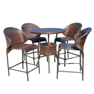 Patio Dining Set Modern Bar Height Garden Furniture Outdoor Dining Set