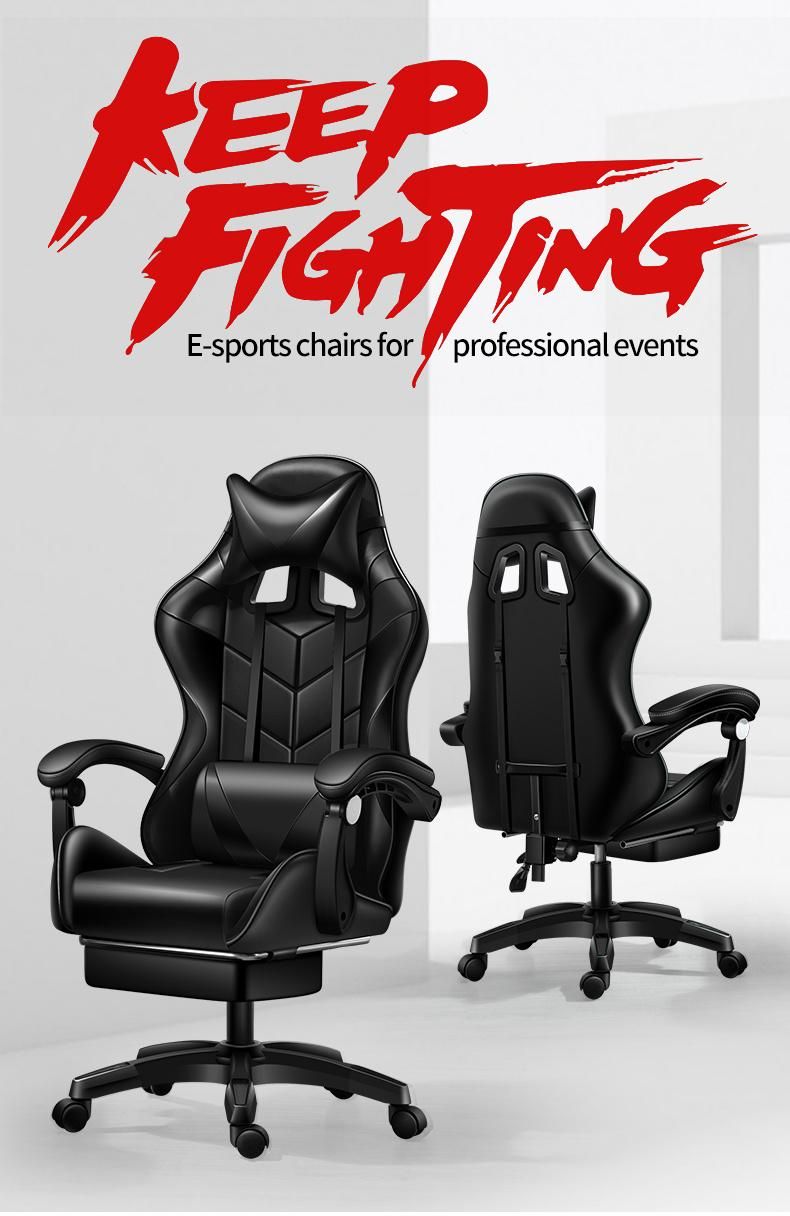 OEM ODM High Quality Comfortable High Back Computer Rocker Gaming Chair with Removable Head Rest Lumbar Cushion
