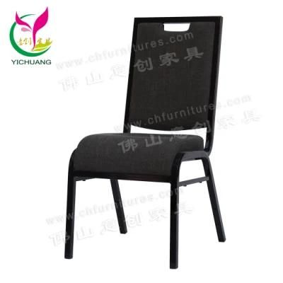 Yc-Zl46 High Quality and Elegant Black Metal Hotel Stacking Banquet Chair