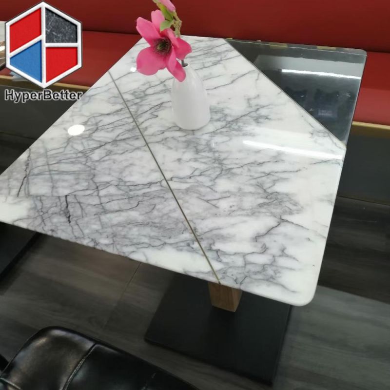 Natural White and Black Marble Cafe Table Two Colors Cafe Table