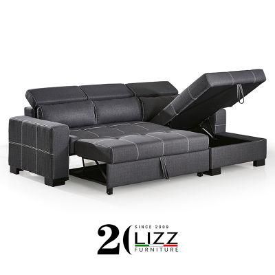 Home Modern Living Room Furniture Storage Leisure Corner Fabric / Leather Sofa Bed