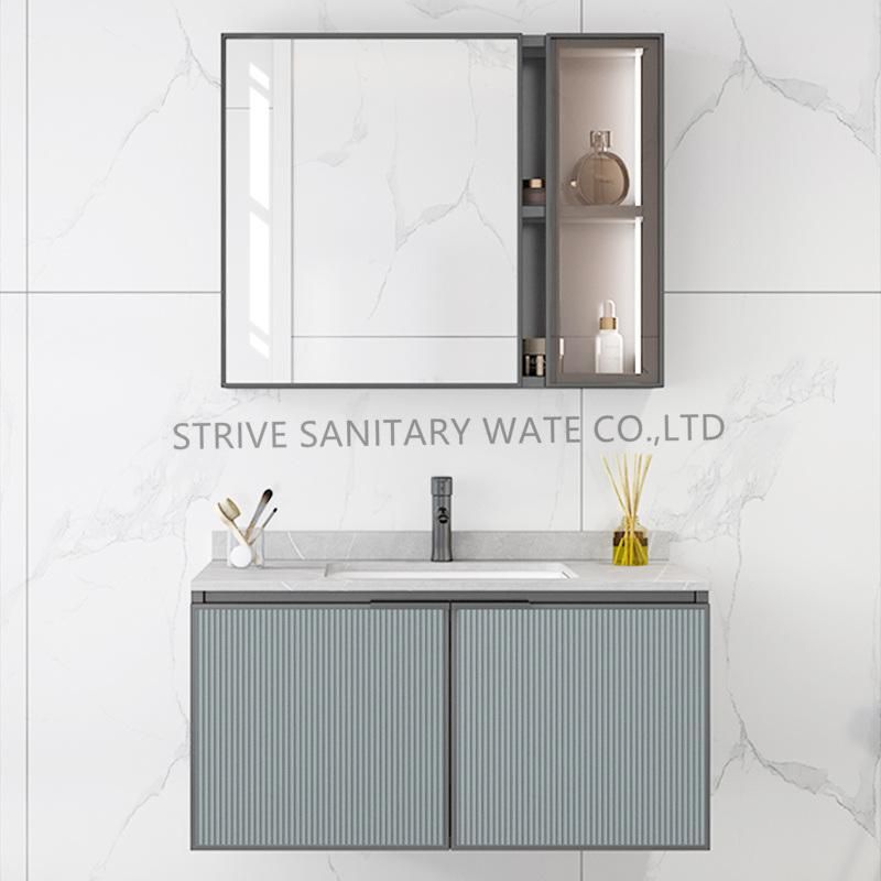Modern Luxury PVC Bathroom Vanity with LED Mirror