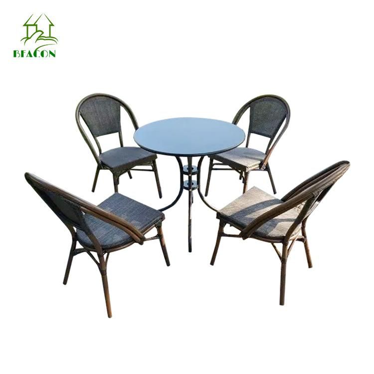 Modern Classic Garden Patio Dining Tea Table Chairs Aluminum Frame Fabric Furniture Set