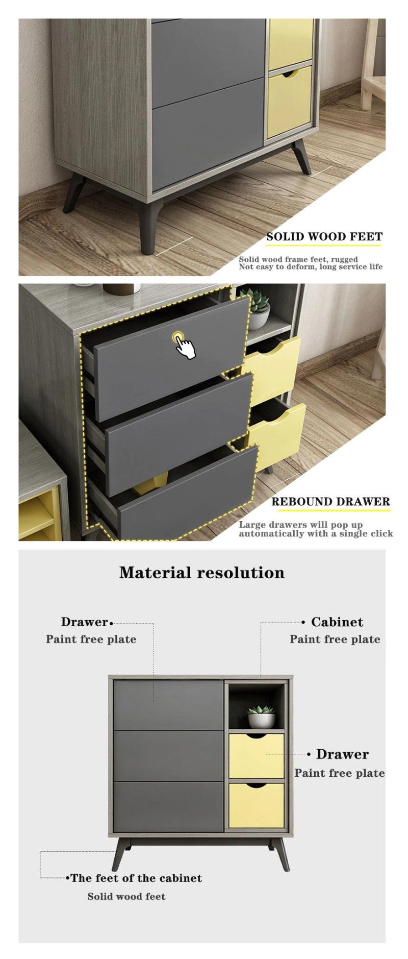 3 Year Warranty Wooden Customized Modern Shoe Cabinet
