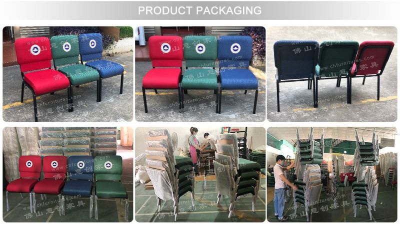Yc-G81-02 High Quality Wholesale Interlocking Royal Green Church Chairs