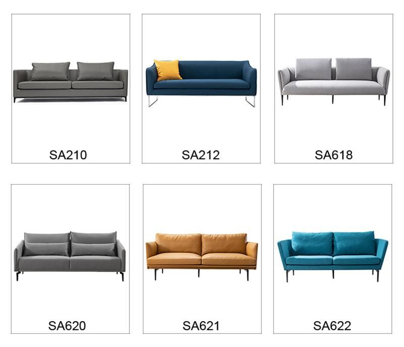 PU Leather and Fabric Modern Office Sofa