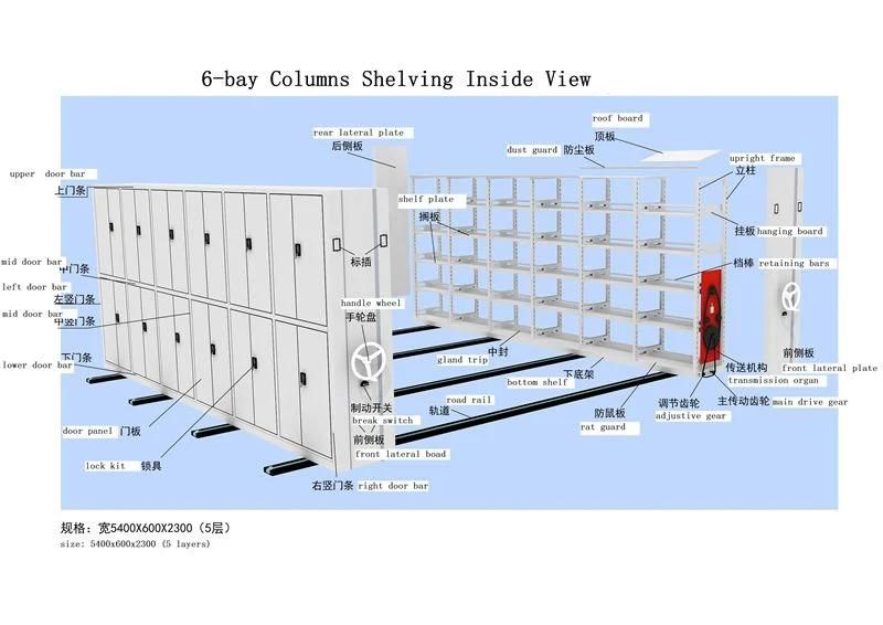 Smart Mobile Mass Shelving Metal File Cabinet Steel Furniture in Library