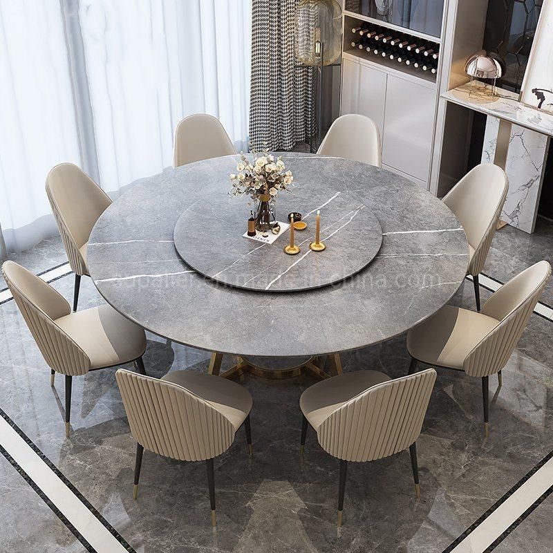 European Furniture Big Round Sintered Stone Dining Tables of Chairs