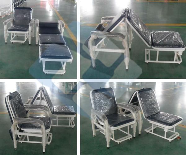 Manufacture Folded Adjustable Strong Metal Designed Medical Device Equipment Medical Chair Accompany Bed Nursing Accompany Bed Chair in Patient Rooms