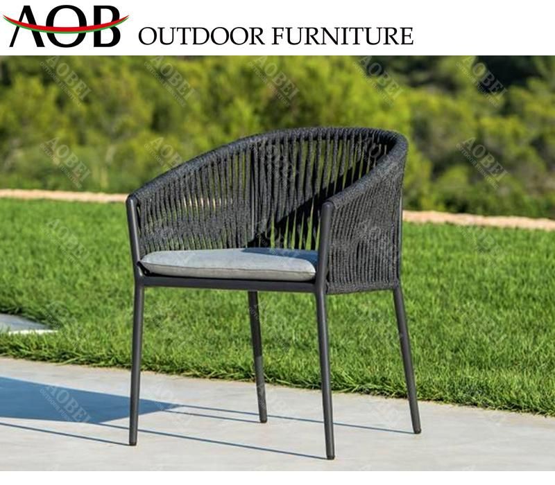 Modern Home Patio Garden Hotel Resort Outdoor Restaurant Dining Table Rope Chair Set Furniture