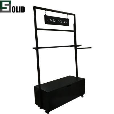Modern Design Retail Store Fixtures Black Clothes Display Racks Clothes Display Stand for Shop Clothes Hanger