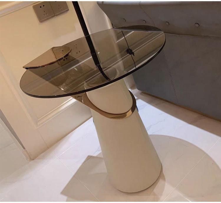 Modern Luxury Tawny Glass Top Coffee Table