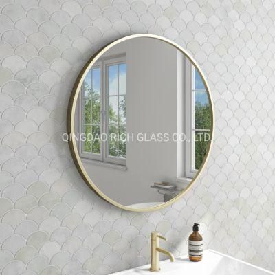 Simple Frame Round Wall Mirror in The Bathroom for Daily Decoration