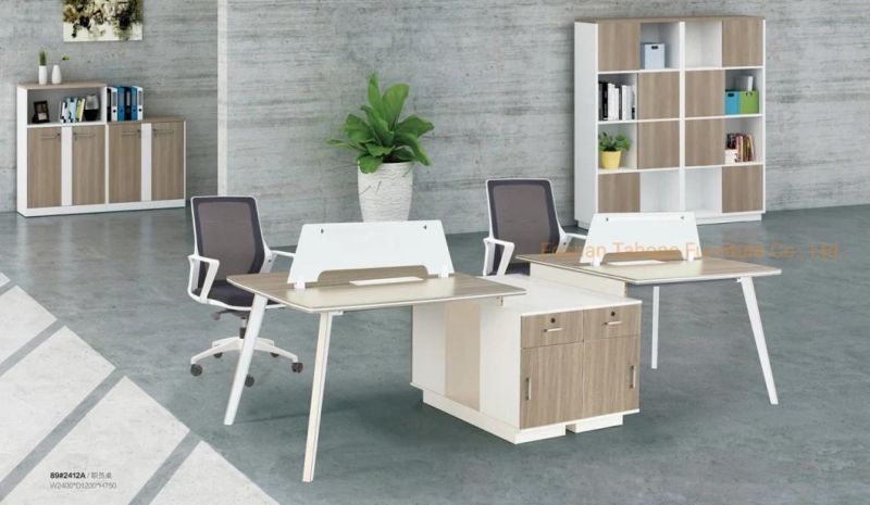 Modern Office Interior Workstation 4 Seats Staff Melamine Partition