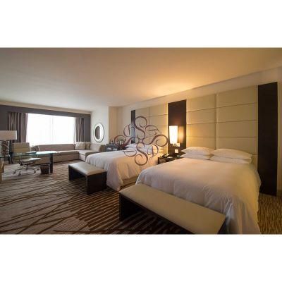 Wooden Oak Double Bed Design Furniture for Hotel / Resort / Apartment (Al 16)