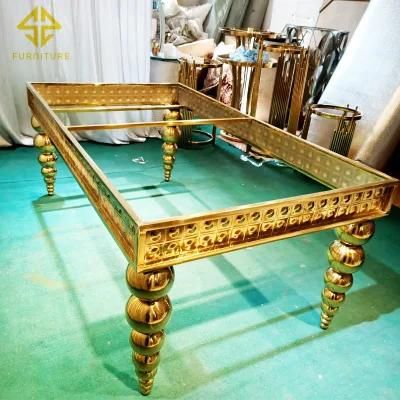 8years Guarantee Time Event Party Wedding Dining Furniture Stainless Steel Table for Sale with Top