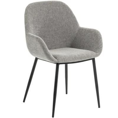 Modern Full Metal Base Design Home Furniture Armrest Dining Chair