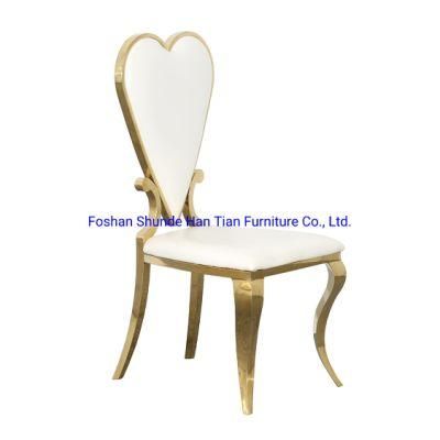 Wedding Banquet Dining Chair Love Heart-Shaped Tall Back Living Room Chairs