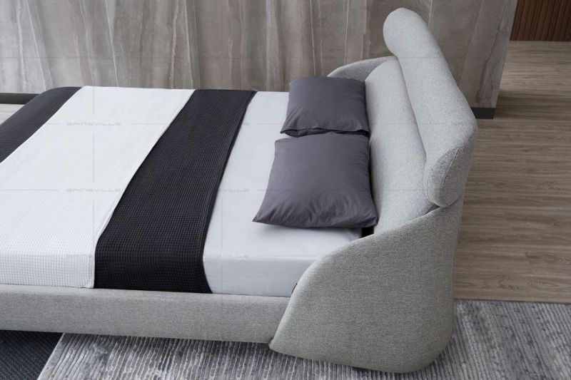 Home Furniture Set Kids Bedroom Furniture King Bed with Fabric Bedframe Gc1725