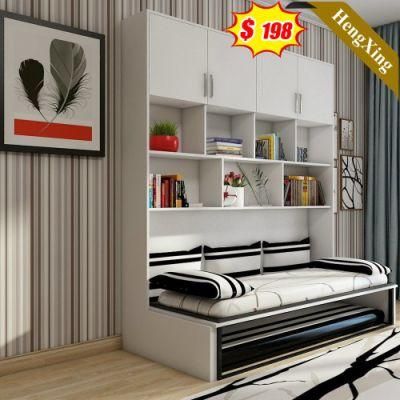Factory Complete Customized Wooden Wardrobe Home Furniture White Latest Double Bedroom Bed