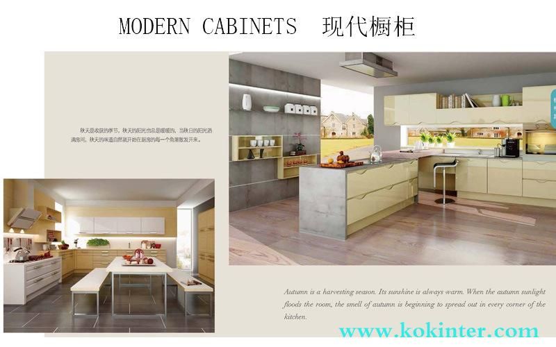 MDF/MFC/Plywood Particle Board Modern Kitchen Cabinets of Kok005