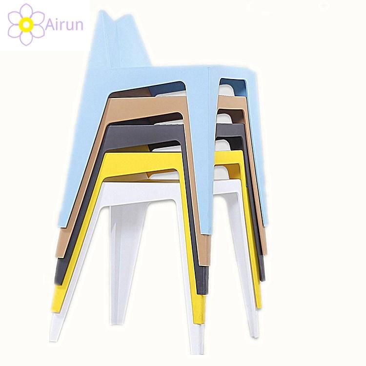 Promotion Cheap Price Furniture European Style Full PP Colorful Stackable Plastic Stool Chair Wholesale