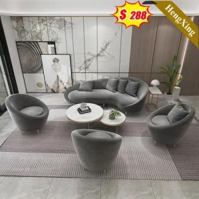 Customized Color Gray Velvet 1/2/3 Seat Sofas Set Modern Home Living Room PU Leather Leisure Sofa