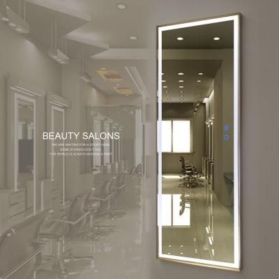 Custom Logo Luxury Wall LED Dress Floor Full Length Mirror