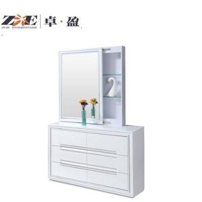 Dresser Furniture White Color Modern Bedroom Make up Table with Storage Mirror and 6 Drawers