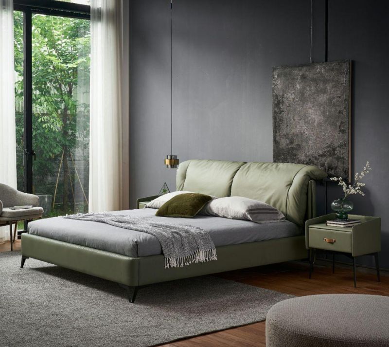 Modern Bedroom Furniture Beds Green Bed King Bed for Villa a-Mf004