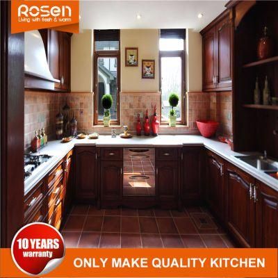 Dark Red Shaker Style Solid Wood Best Quality Kitchen Cabinets