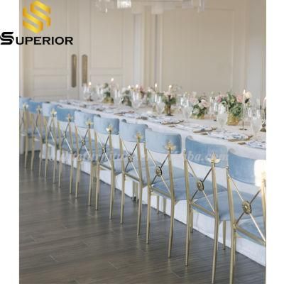 Luxury Gold Stainless Steel Velvet Cover Wedding Chair for Sale