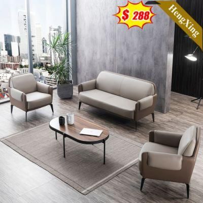 Modern Home Living Room Sofas Set Hotel Lobby Office Manager Gray PU Leather 1+2+3 Seat Leisure Sofa