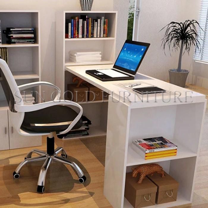 Modern Laminated Particle Board Computer Desk with Shelves Price (SZ-OD217)