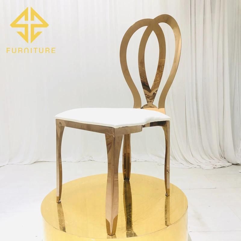 New Design Hotel Furniture Rose Golden Events Used Dining Stainless Steel Chair