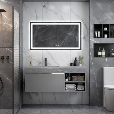 Hangzhou Fatctoy OEM ODM LED Smart Mirror Customized Sinsered Stone Basin Bathroom Vanity