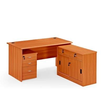 Cheap Cherry Color Modern Wooden Executive Computer Laptop Office Table