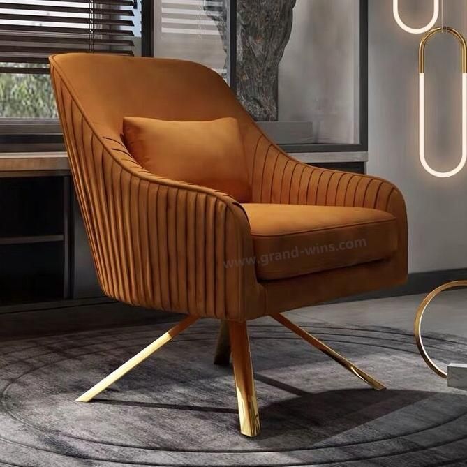 Modern Gold Furniture Living Room Swivel Fabric Velvet Chair