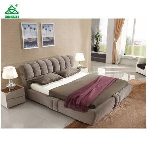 Plywood Double Bed Designs Soft Fabric with Sponge Headboard King Size Bed