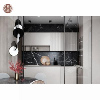 Modern Flat Door Kitchen Cabinet Without Handle Customized Hotel Apartment Furniture Set