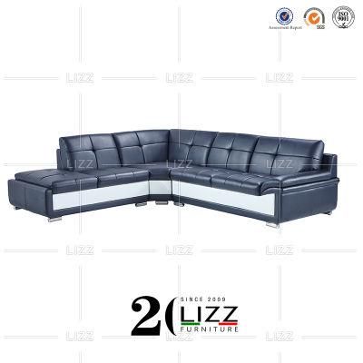 Popular L Shape Modern Style Home Living Room Furniture Leisure Geniue Leather Sectional Corner Sofa