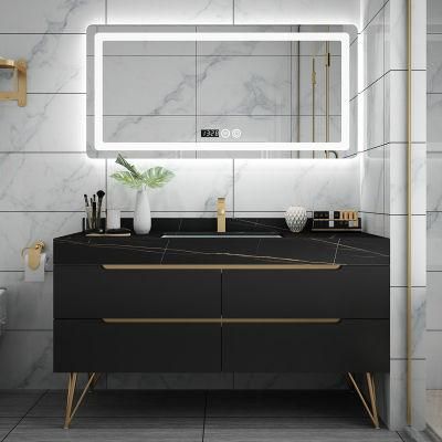 Luxury New Design Wall Mounted Bathroom Vanity with Factory Price with Rock Plate Sink