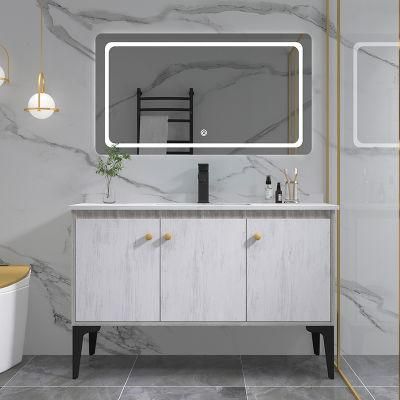 Nordic Melamine Intelligent Mirror Cabinet Floor Type Bathroom Cabinet