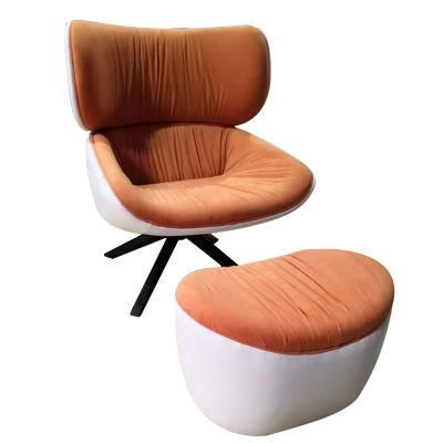 Modern Design Comfortable Living Room Tabano Armchair Swivel Chair in Leather Lazy Chair