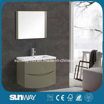 Modern Wall Mounted PVC or MDF Bathroom Hotel Furniture with Sliver Mirror