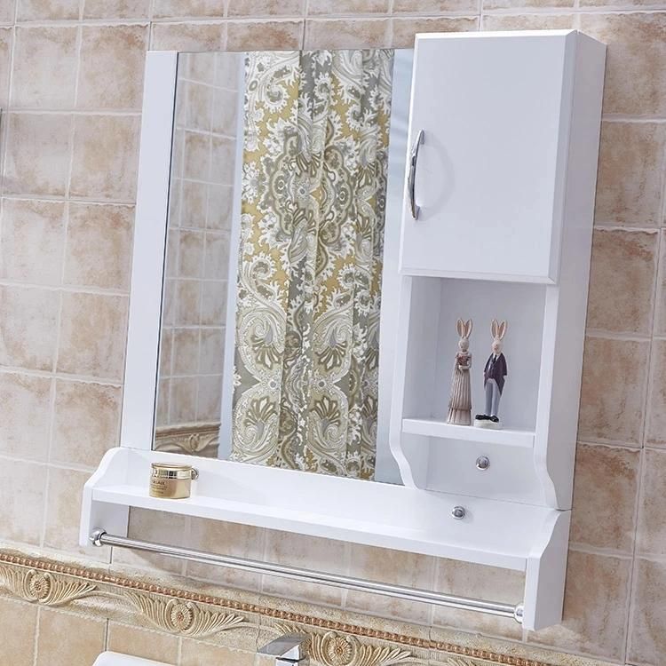 White Wall Mounted LED Mirror PVC Bathroom Cabinet